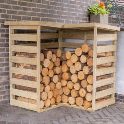 Forest Garden Corner Log Store