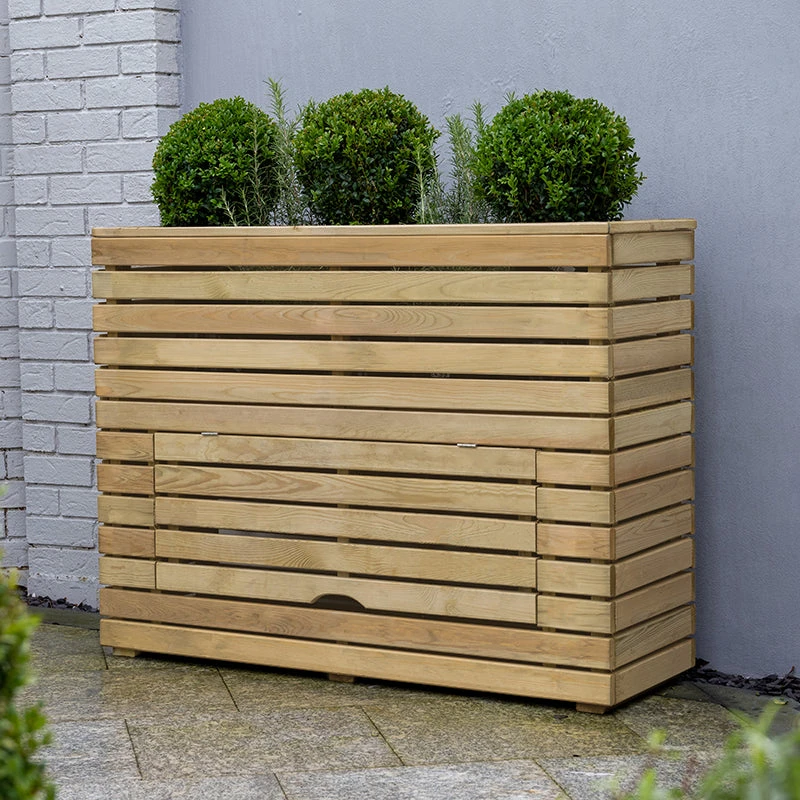 Forest Garden Linear Tall Planter With Storage - Image 3