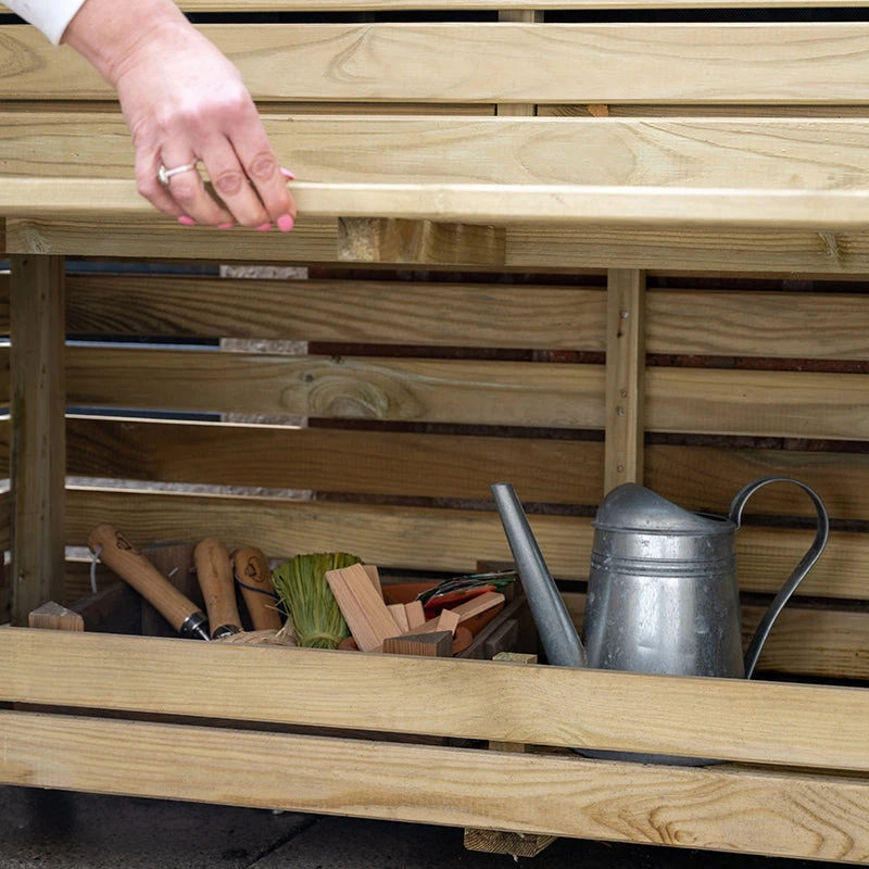 Forest Garden Linear Tall Planter With Storage - Image 2