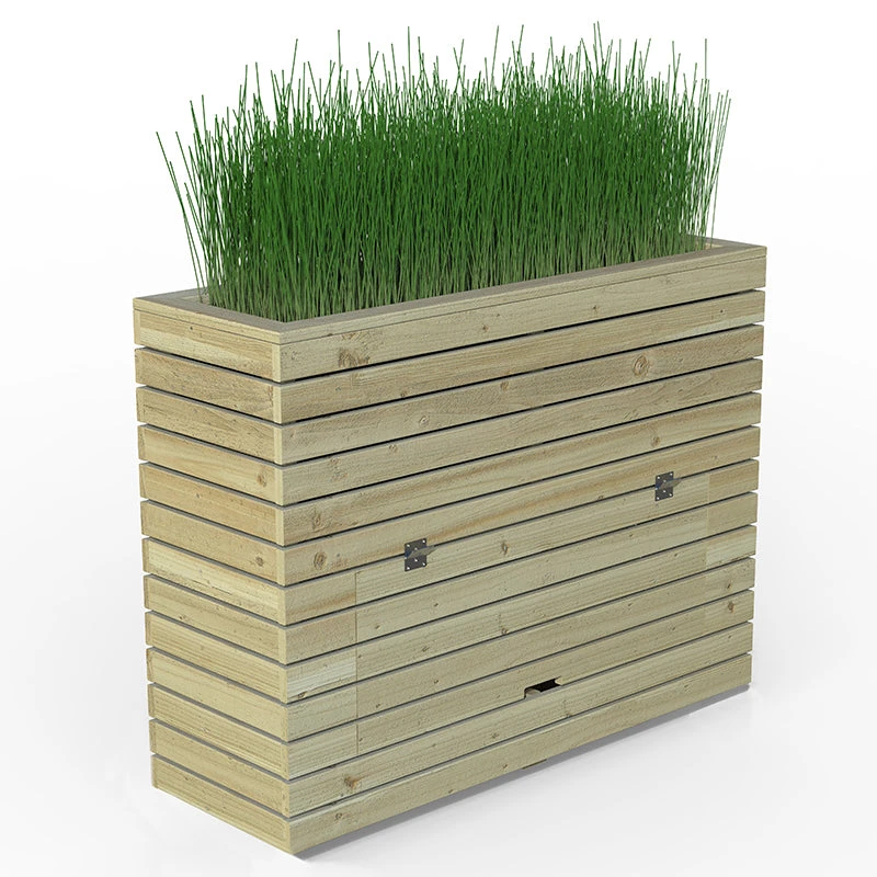 Forest Garden Linear Tall Planter With Storage - Image 4