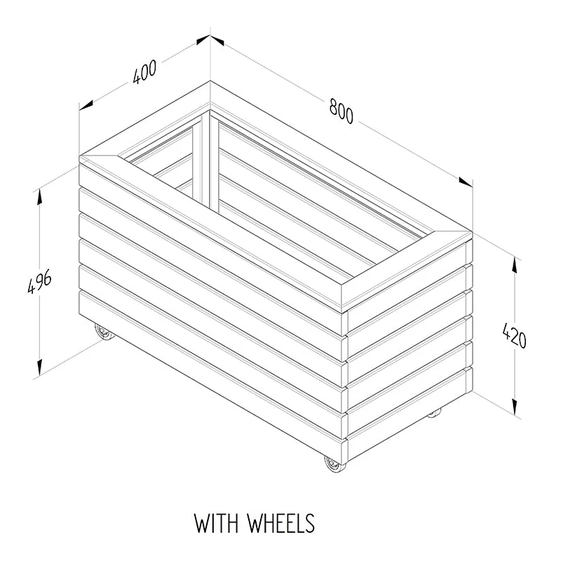 Forest Garden Linear Double Planter With Wheels - Image 4