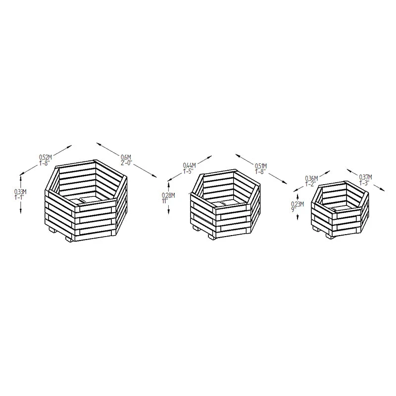 York Hexagonal Planter Set - Image 4